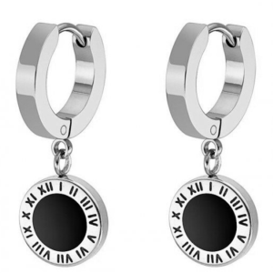 Black Engraved Pendants Earrings