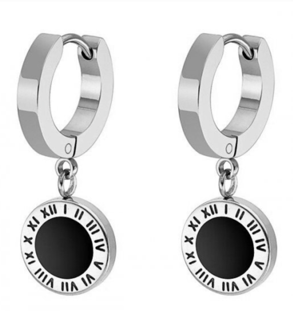 Black Engraved Pendants Earrings